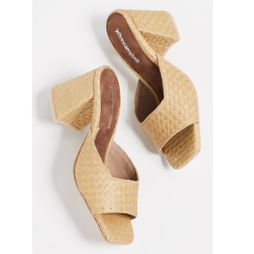 Jeffrey Campbell melange block heel slides